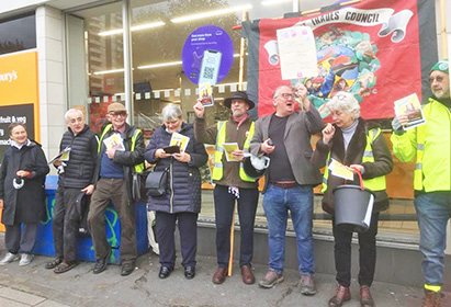 Supporting the Weetabix strikers on Kilburn High Road.